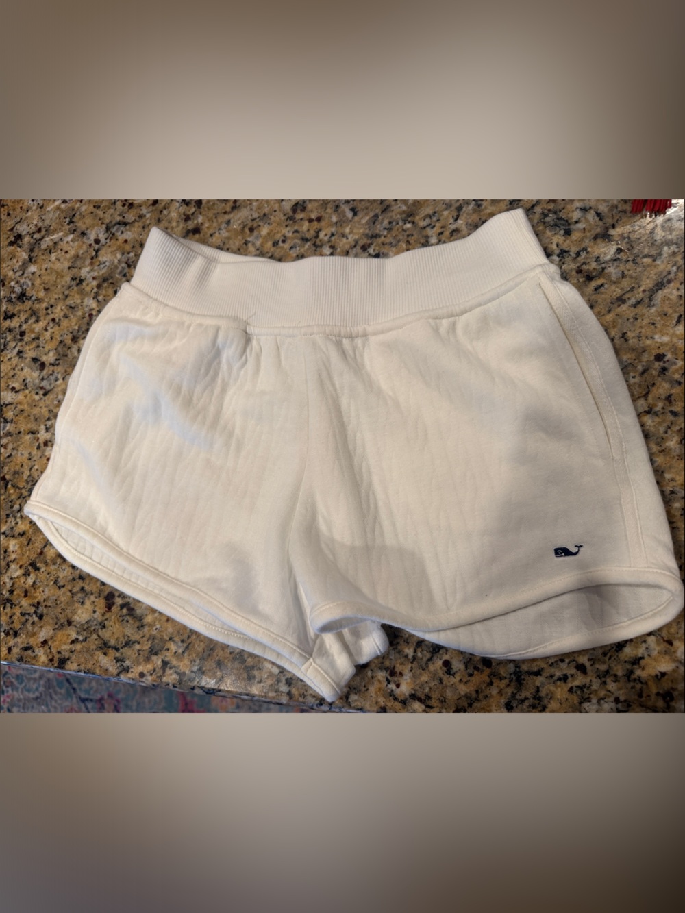 Vineyard Vines XS Cream Cotton navy Whale Lounge Shorts fall soft preppy